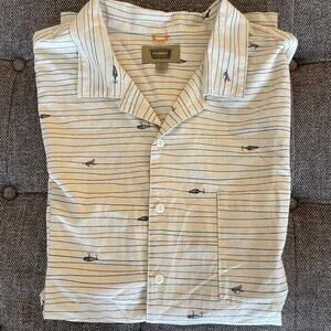 Men's The Foundry button down dress shirt sz 2XLT collared fishing lure printed